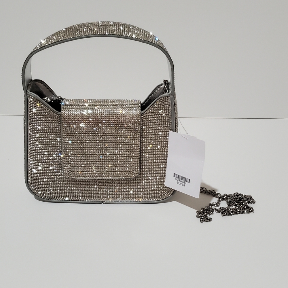 Rhinestone Silver Small Bag